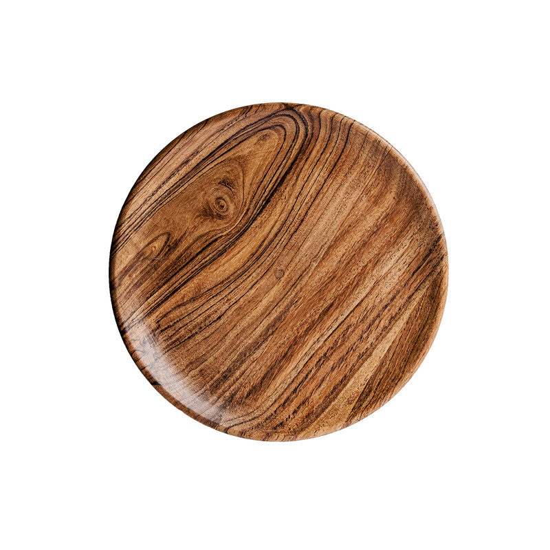 Acacia Wood Serving Plates | Medium | Brown | Set of 6