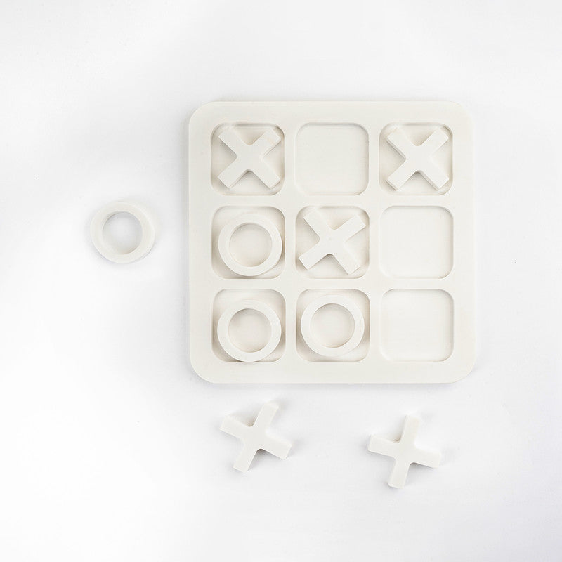 Marble Tic Tac Toe Game | White