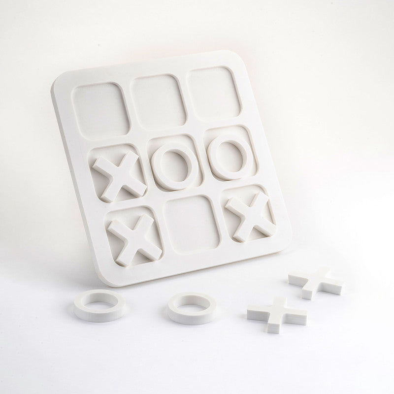 Marble Tic Tac Toe Game | White