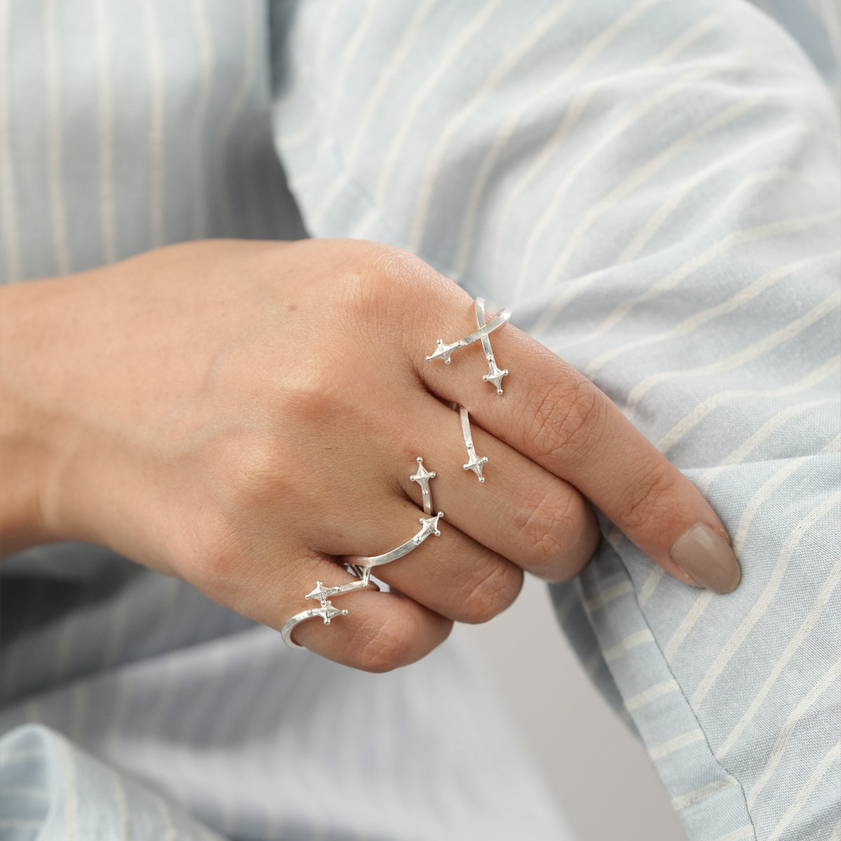 Grace Ring Set Silver-Adjustable
