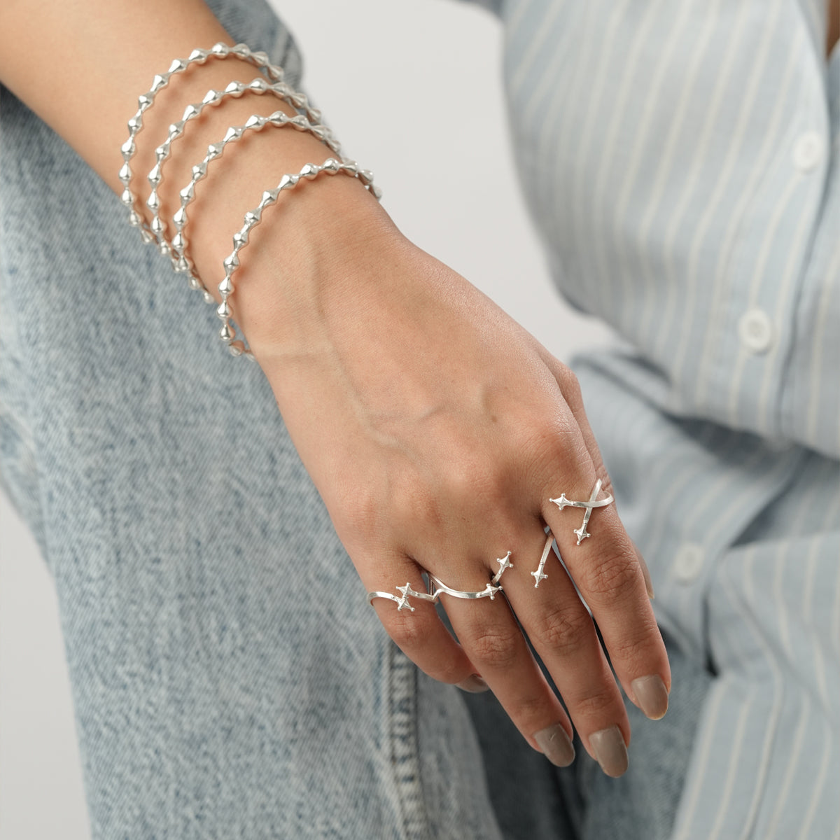 Grace Ring Set Silver-Adjustable