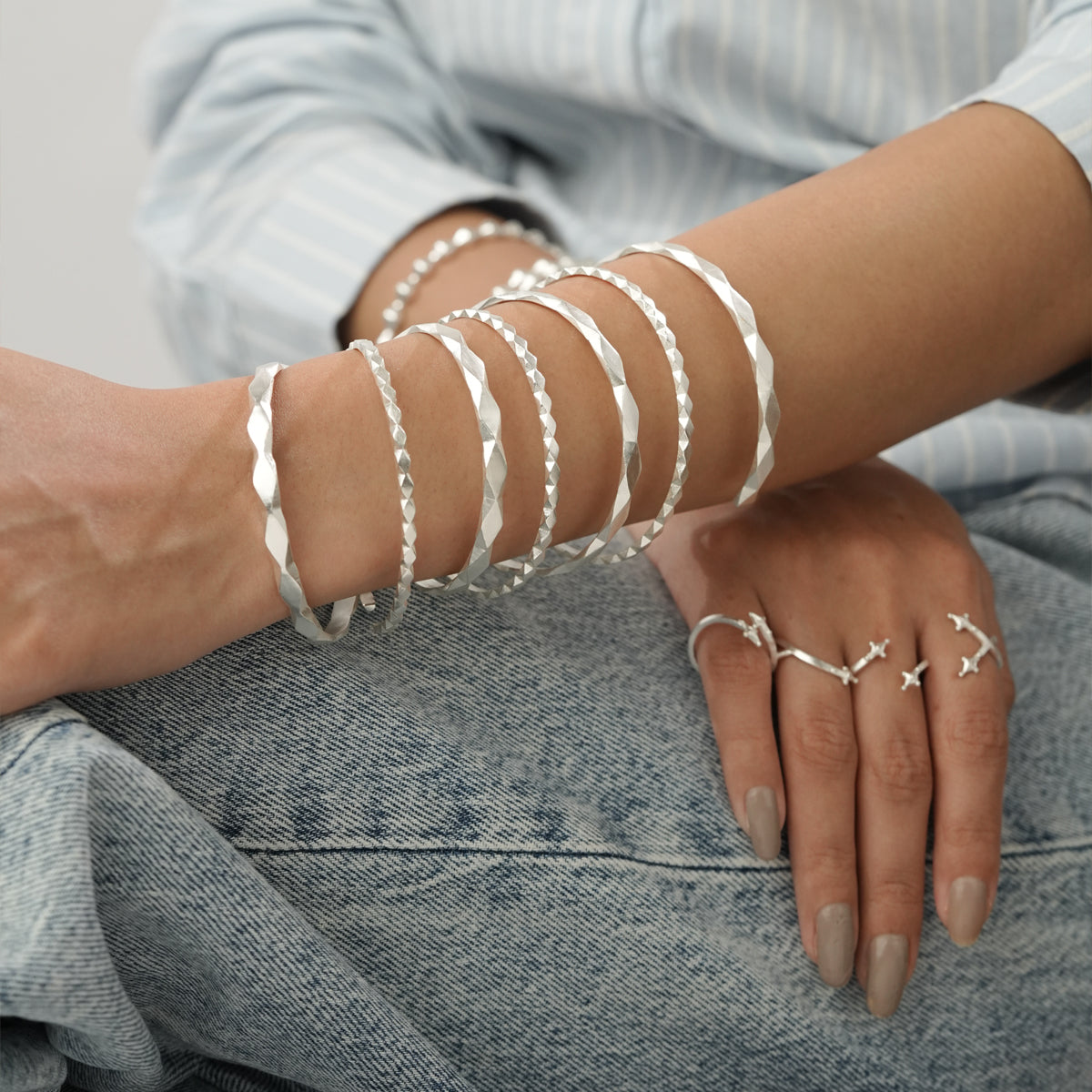 Sakura Bracelet Silver-Adjustable