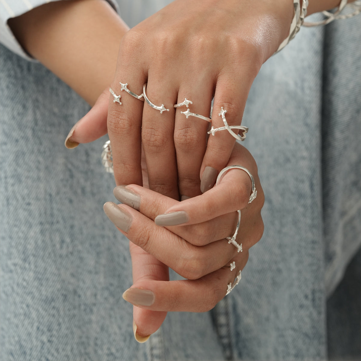 Grace Ring Set Silver-Adjustable