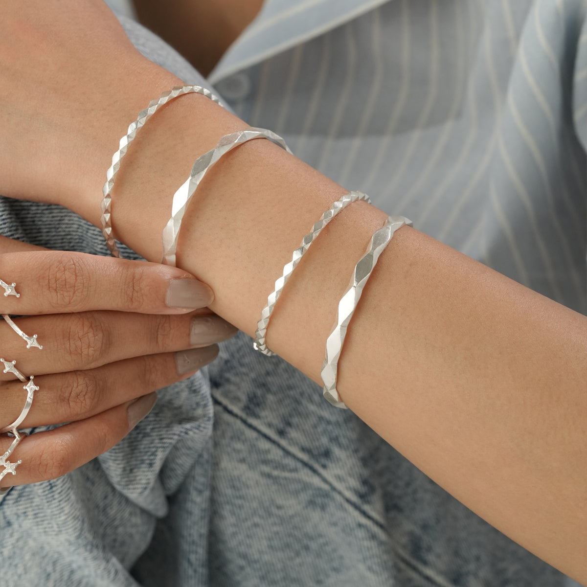 Sakura Bracelet Silver-Adjustable