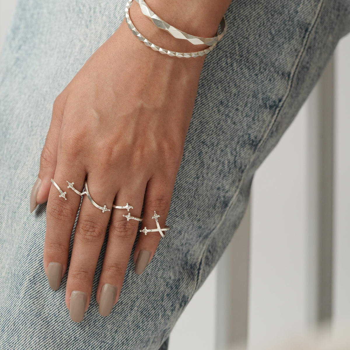Grace Ring Set Silver-Adjustable
