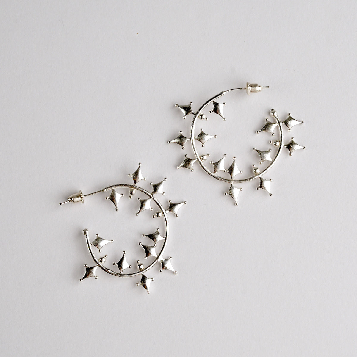 Pixel Hoops Silver
