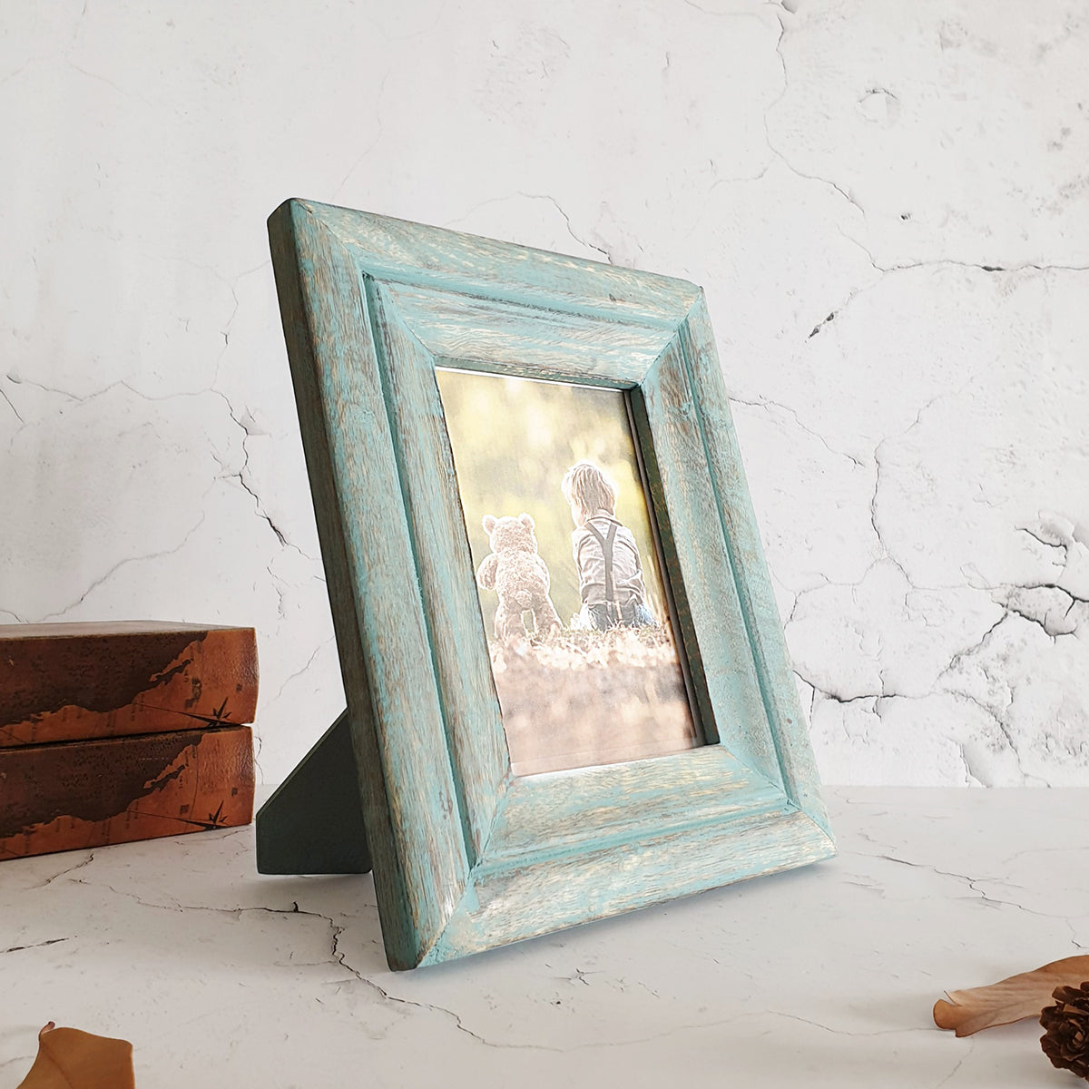 Photo Frame - Distress Blue - Solid