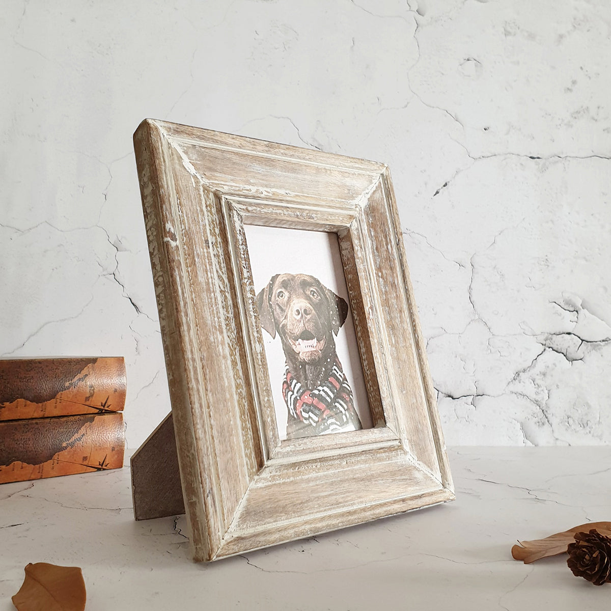 Photo Frame - Distress Natural Beige - Solid