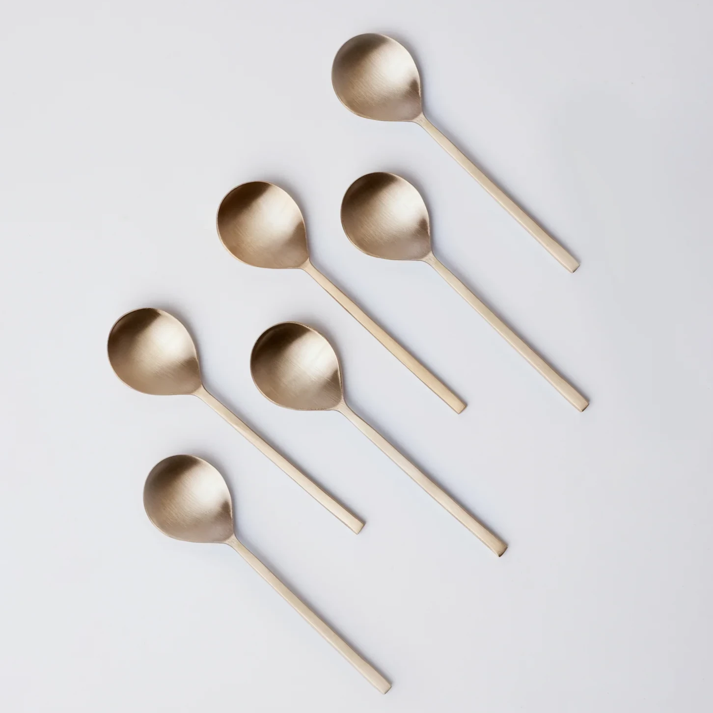 Taihi Brass Dessert Spoons Set, Champagne Gold