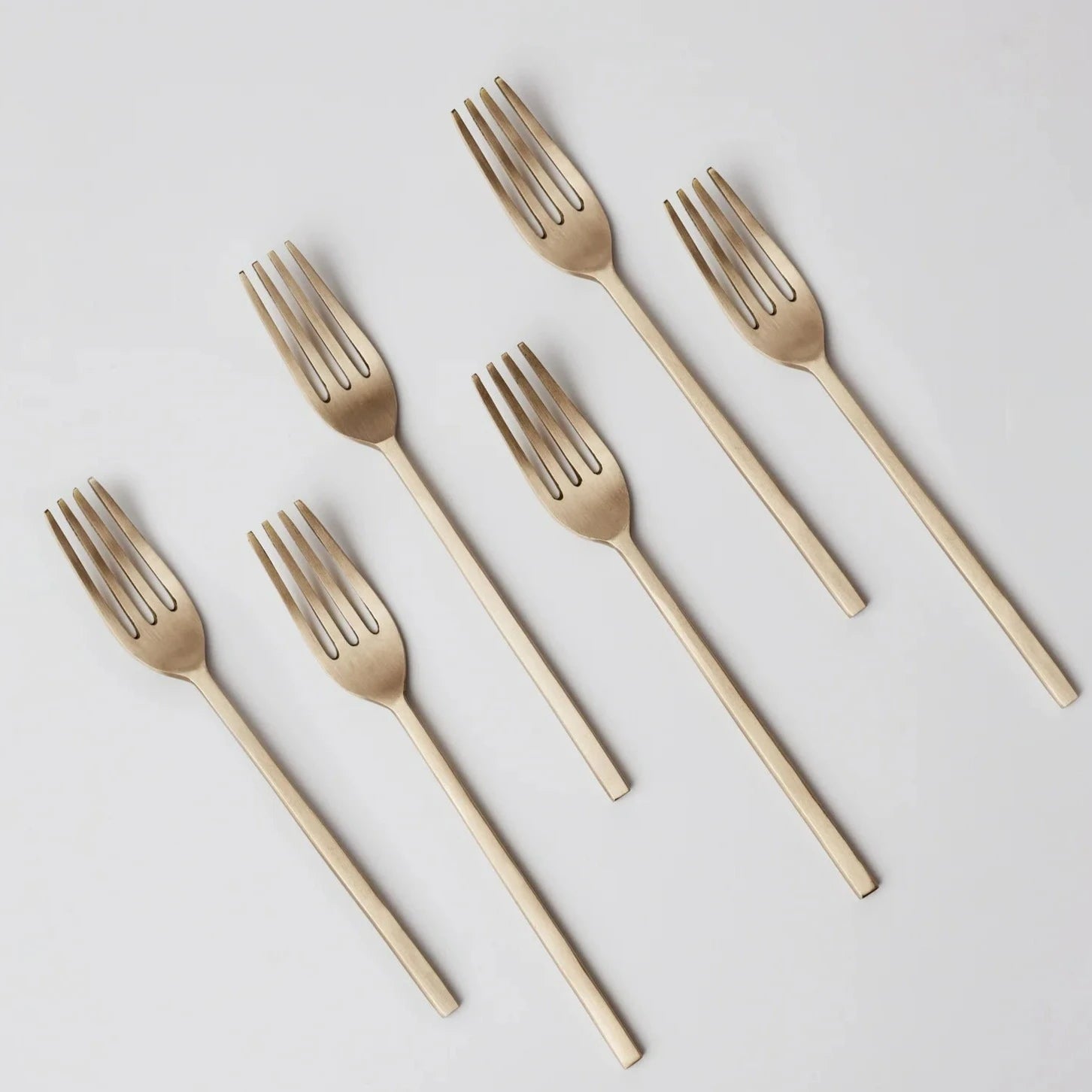 Taihi Brass Dinner Forks Set, Champagne Gold