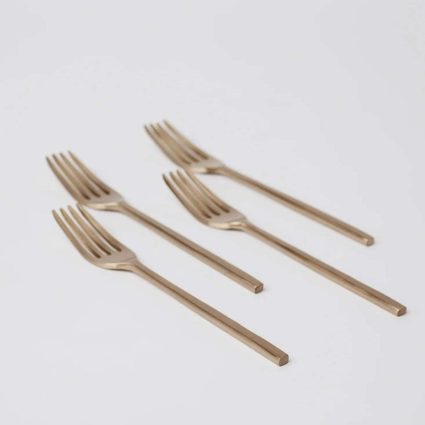 Taihi Brass Dinner Forks Set, Champagne Gold