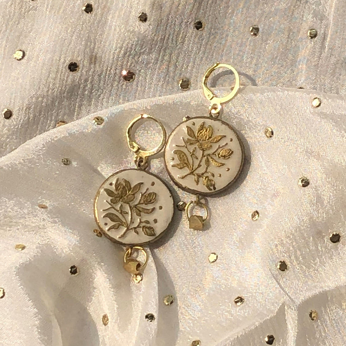 Tinsel Magnolia Earrings