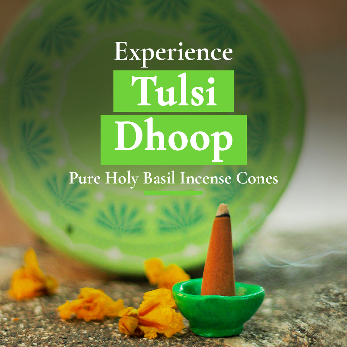 Tulsi Dhoop - Pure Holy Basil Incense Cones | Pack of 25 incense cones