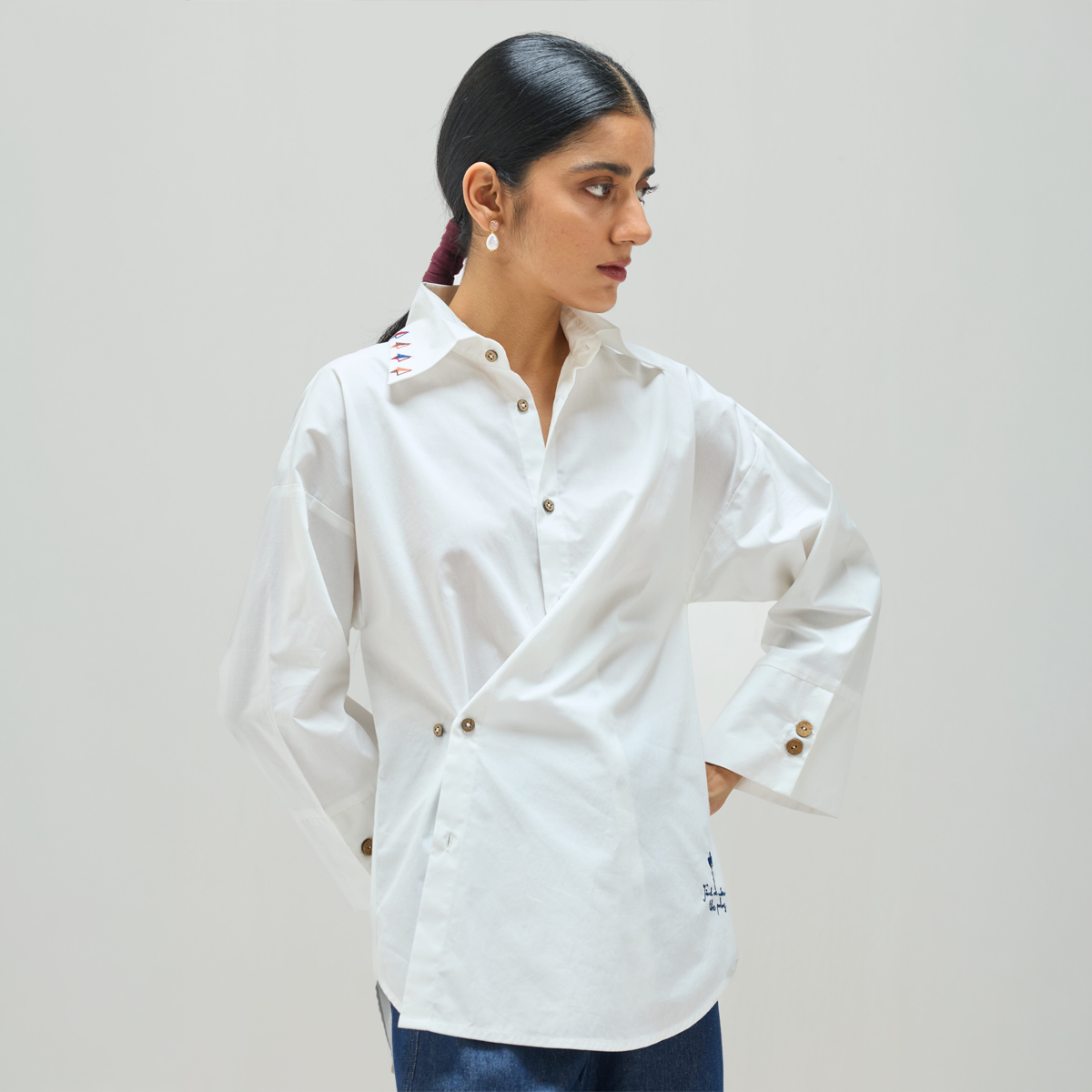 Under The Palms Organic Cotton Wrap Shirt