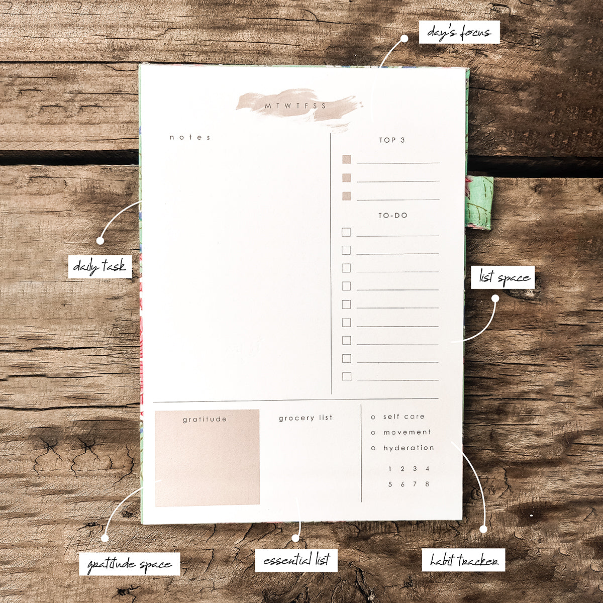 Daily Planner Notepad by Ekatra (60 sheets)