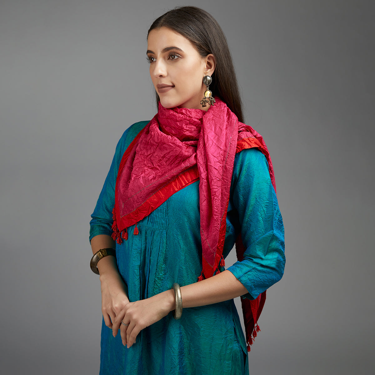 Vibhuti-Teal Blue Silk Kurta & Pants