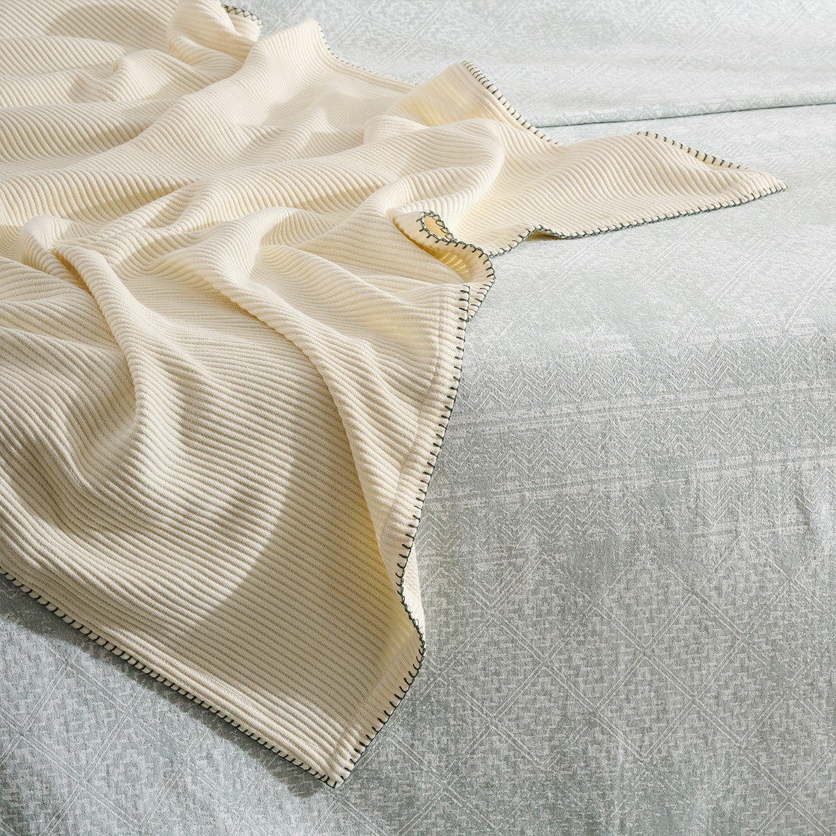 Cream Whip  | Cotton Bamboo | Cord Rib | Throw