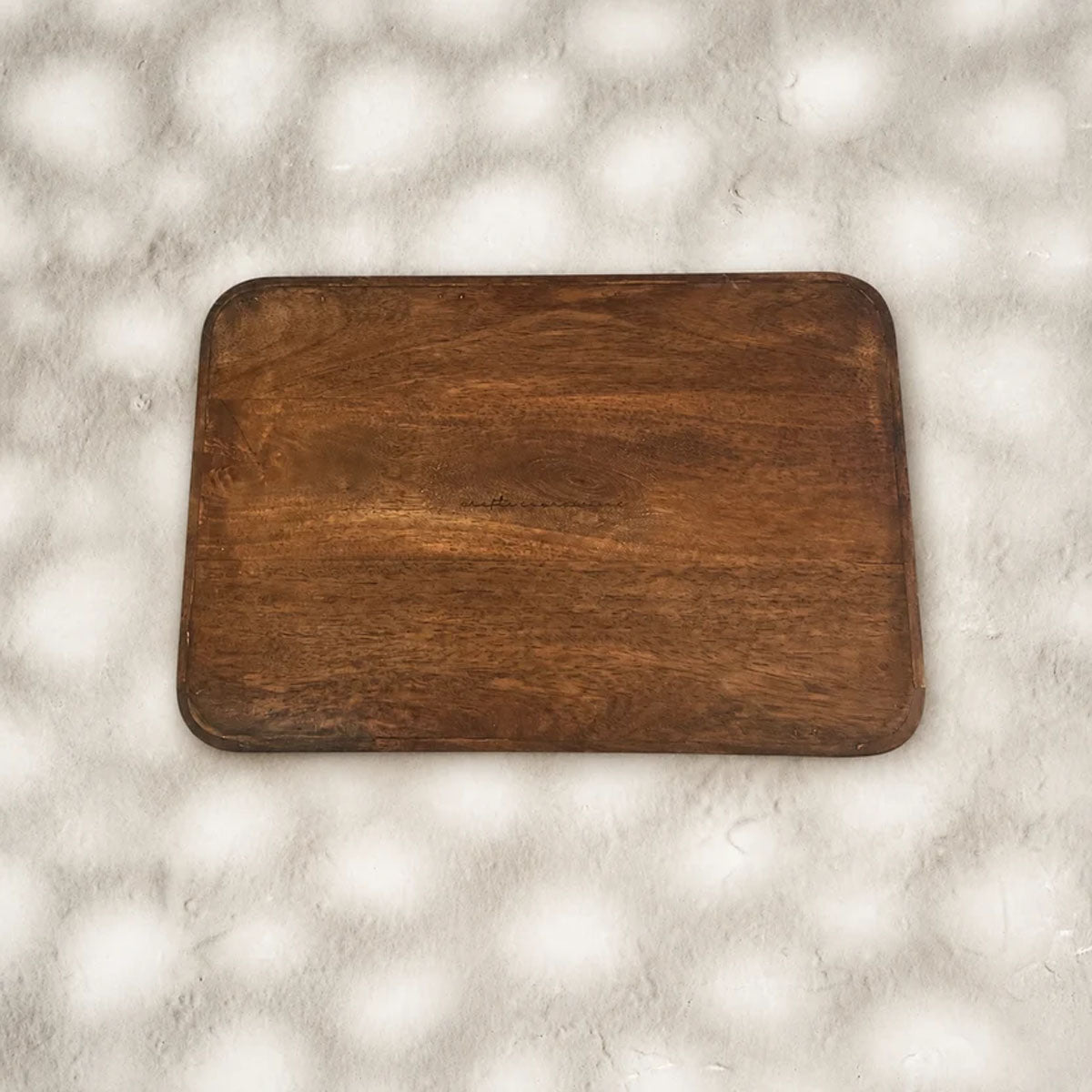 Mehfil Wooden Serving Trays | Natural Wood & White | Set of 3