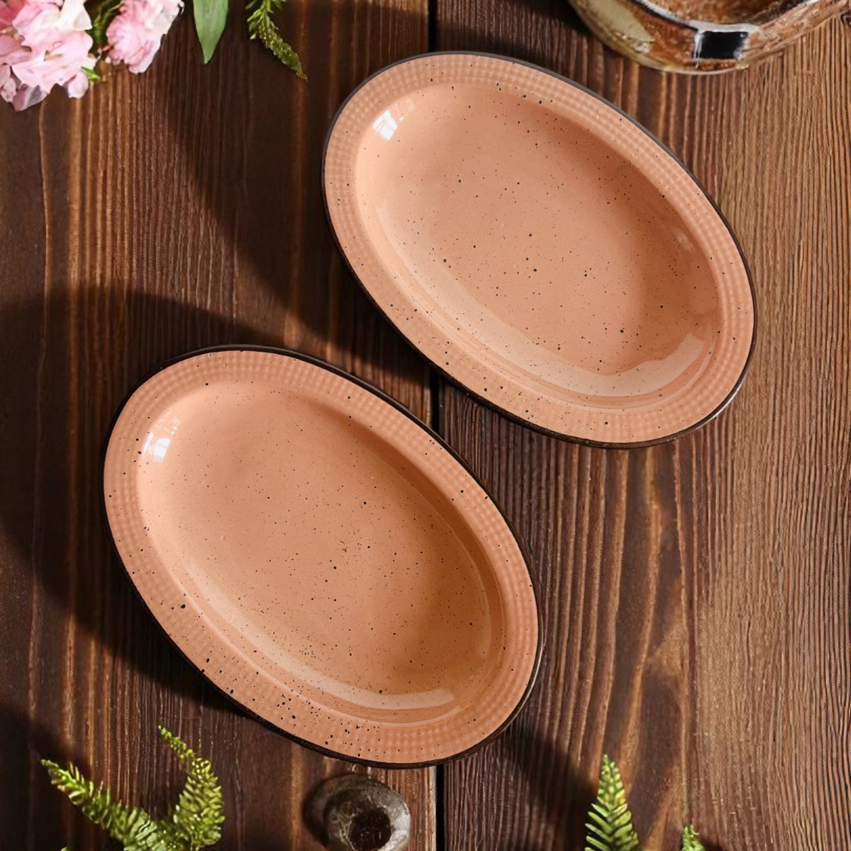 Autumnal Peach Platter (Set of 2)