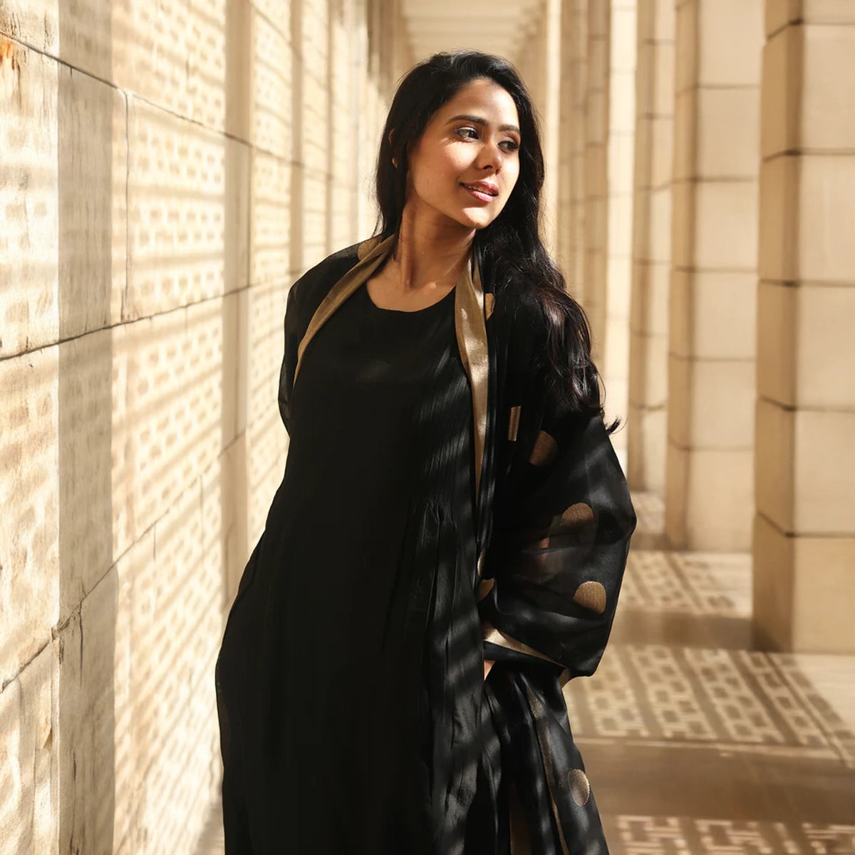 The Black Silk Chanderi Ensemble