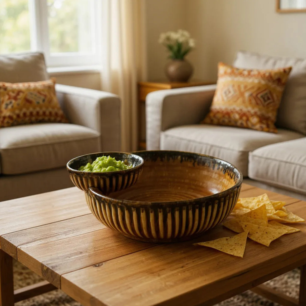 Sandstone Chip and Dip Bowl