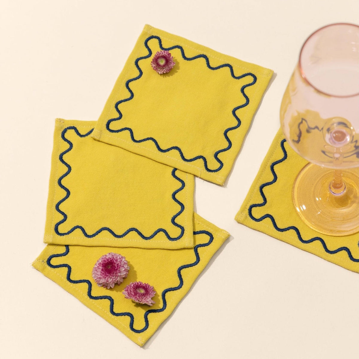 Embroidered Cocktail Napkins | Buttercup