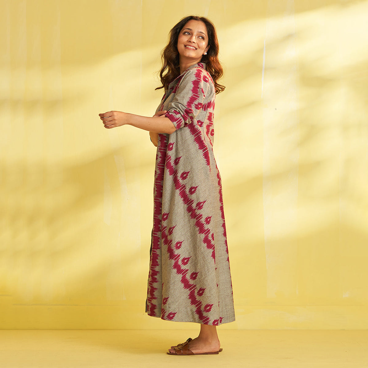 Pure Handwoven Ikat Maxi Dress