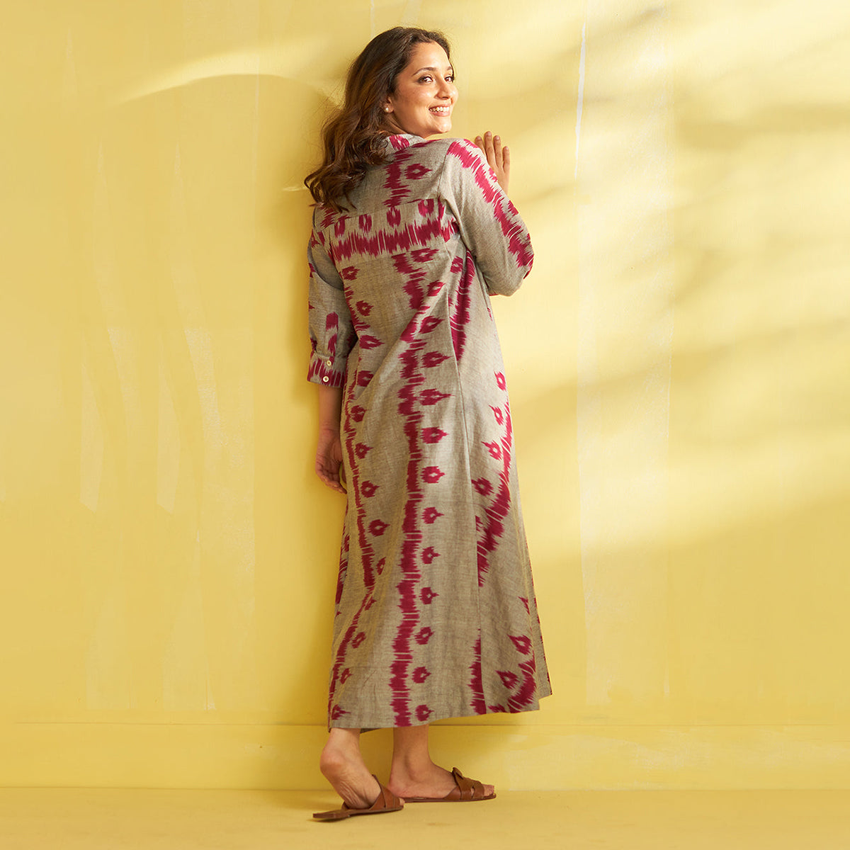 Pure Handwoven Ikat Maxi Dress