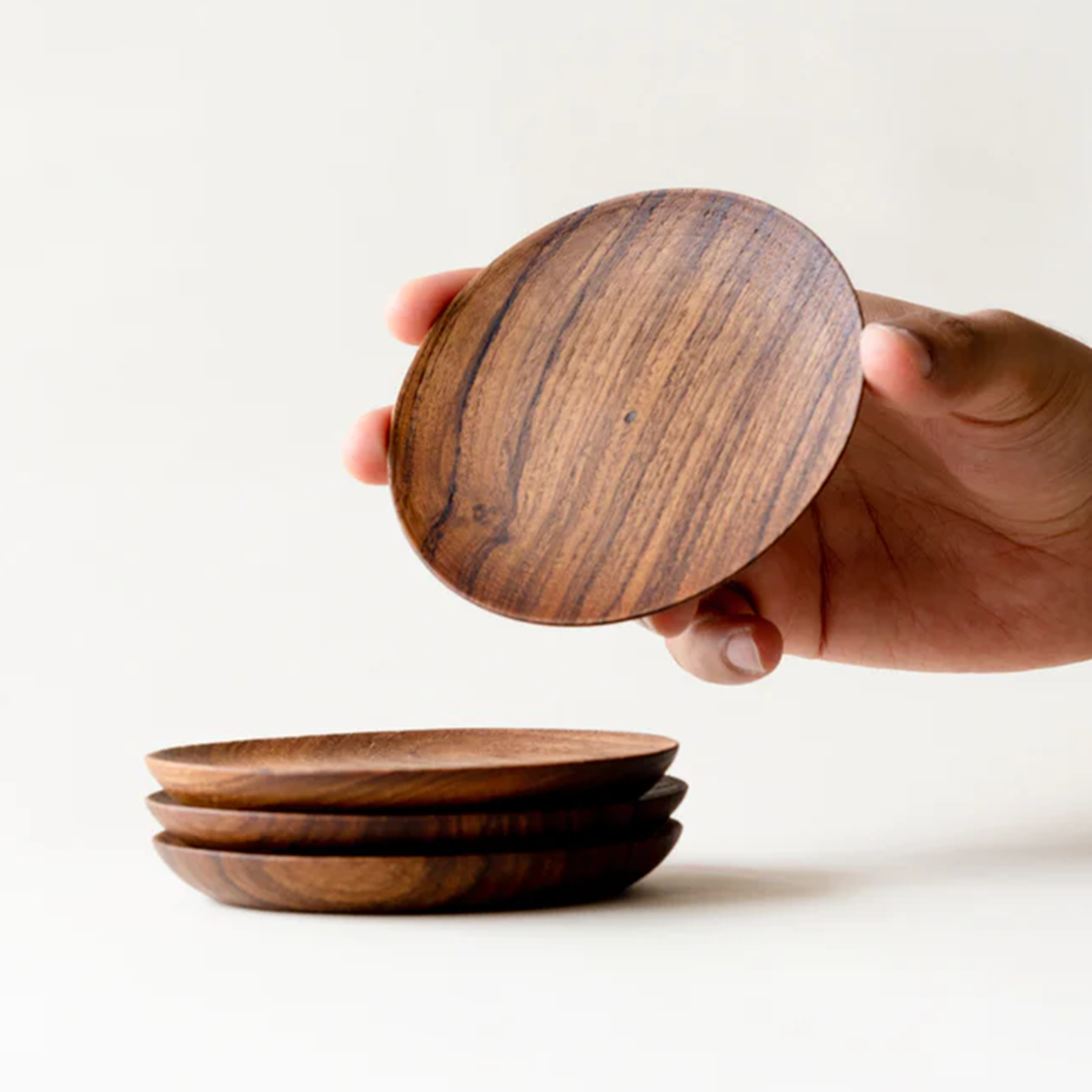 Reclaimed Teak Wood Coasters, Set of 4