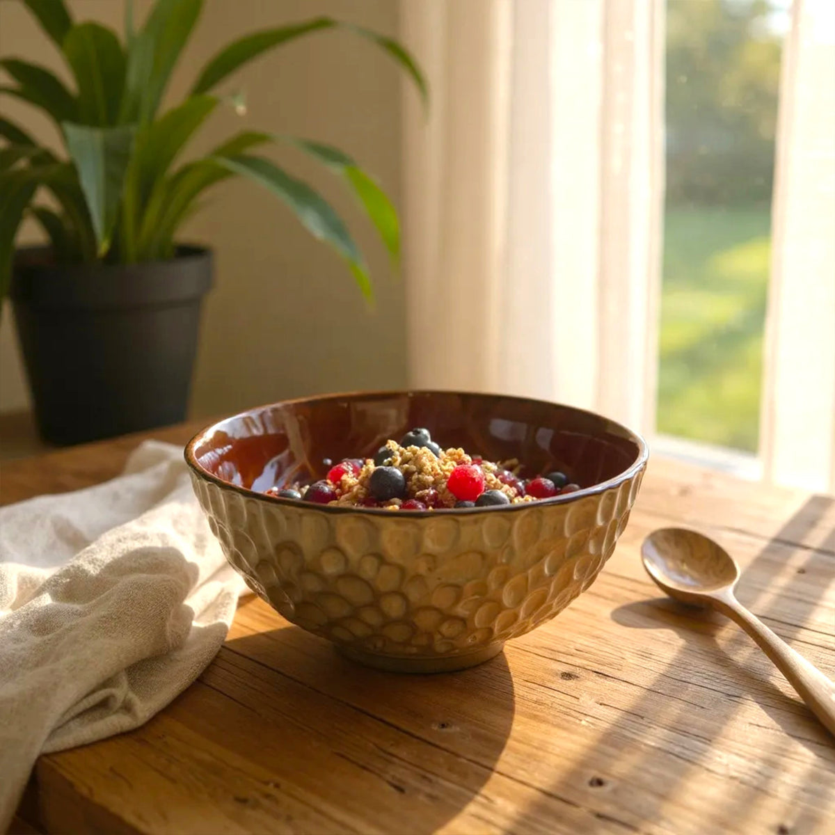 Copper Ember Serving Bowl