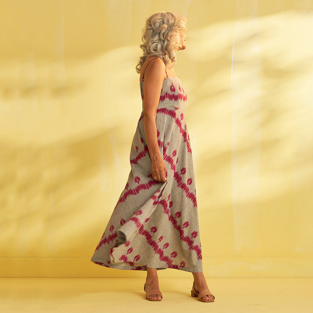 Pure Handwoven Ikat Strappy Dress