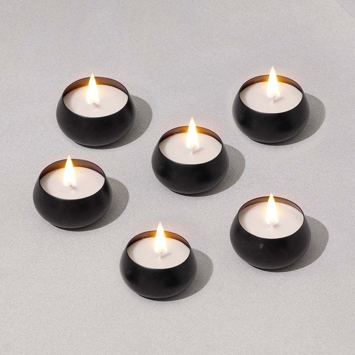 Black Metal Small Candles  | Set of 6 | Vanilla | Soy Wax Candles | Diwali Gift Box