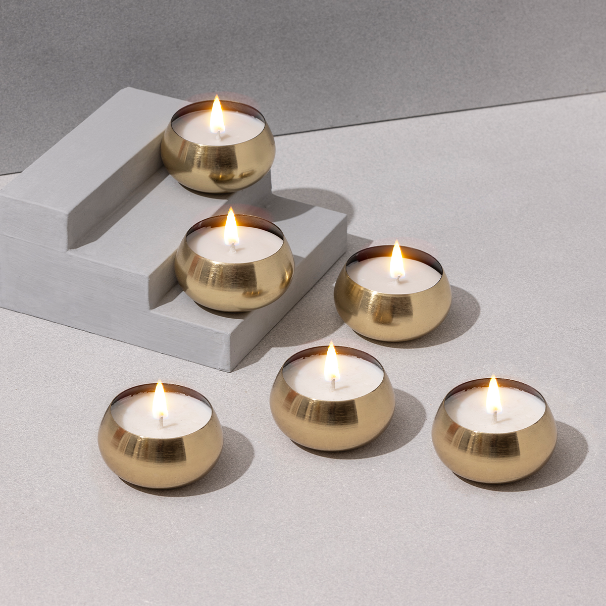 Gold Metal Small Candles | Set of 6 | Vanilla | Soy Wax Candles | Diwali Gift Box