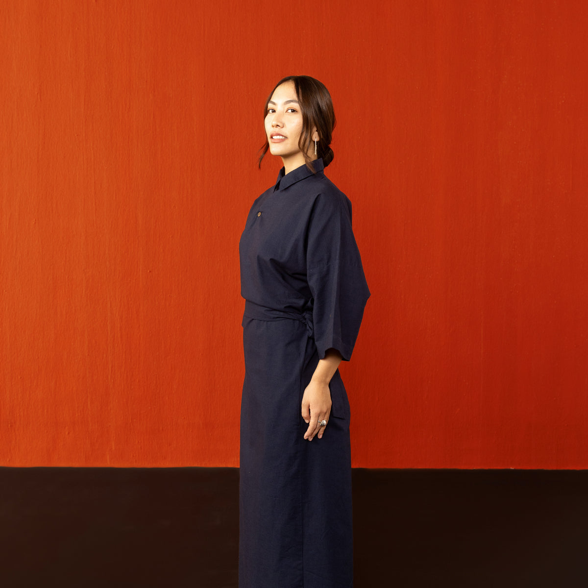 Midnight Blue Kham Chuba Os Tie Dress