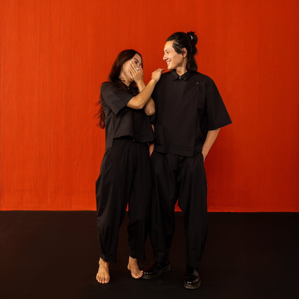 Black Gawa Hi Waist Cocoon Pants