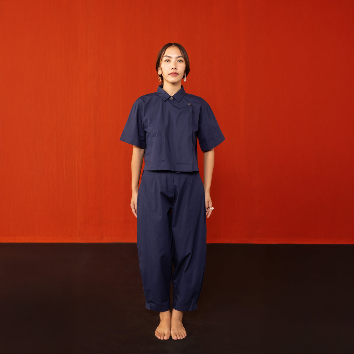 Midnight Blue Gawa Hi Waist Cocoon Pants