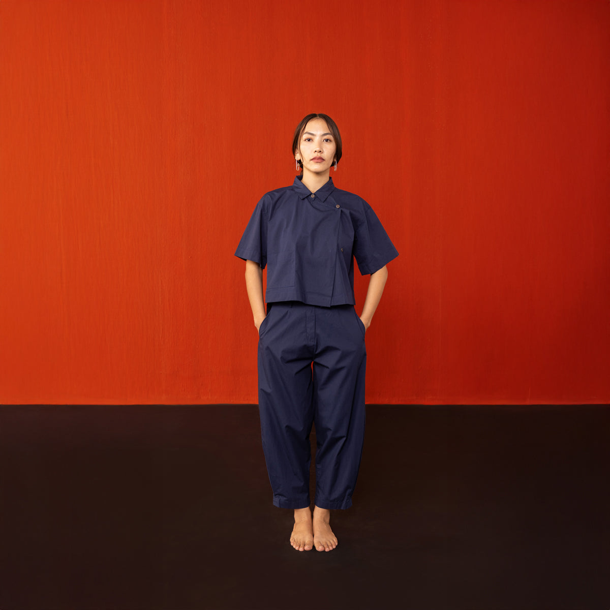 Midnight Blue Gawa Hi Waist Cocoon Pants