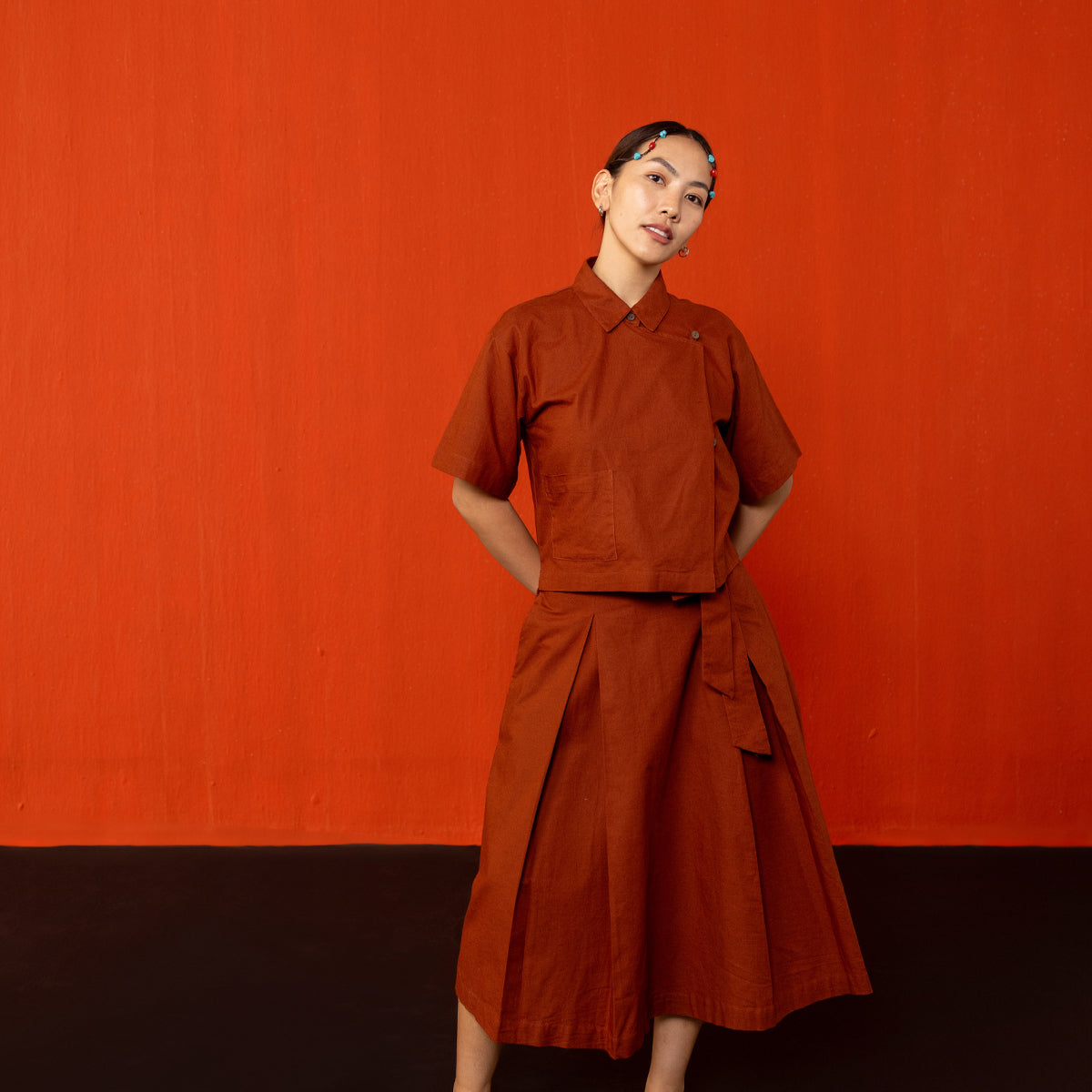 Brick Red Vajra Boxy Shirt