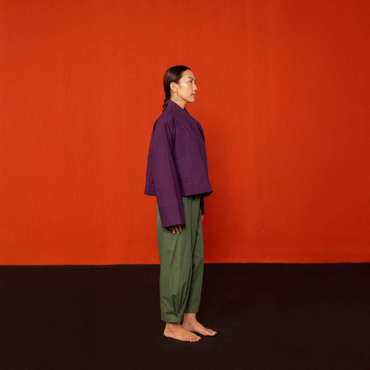 Aubergine/Sage Reywa Tibetan Wrap Top