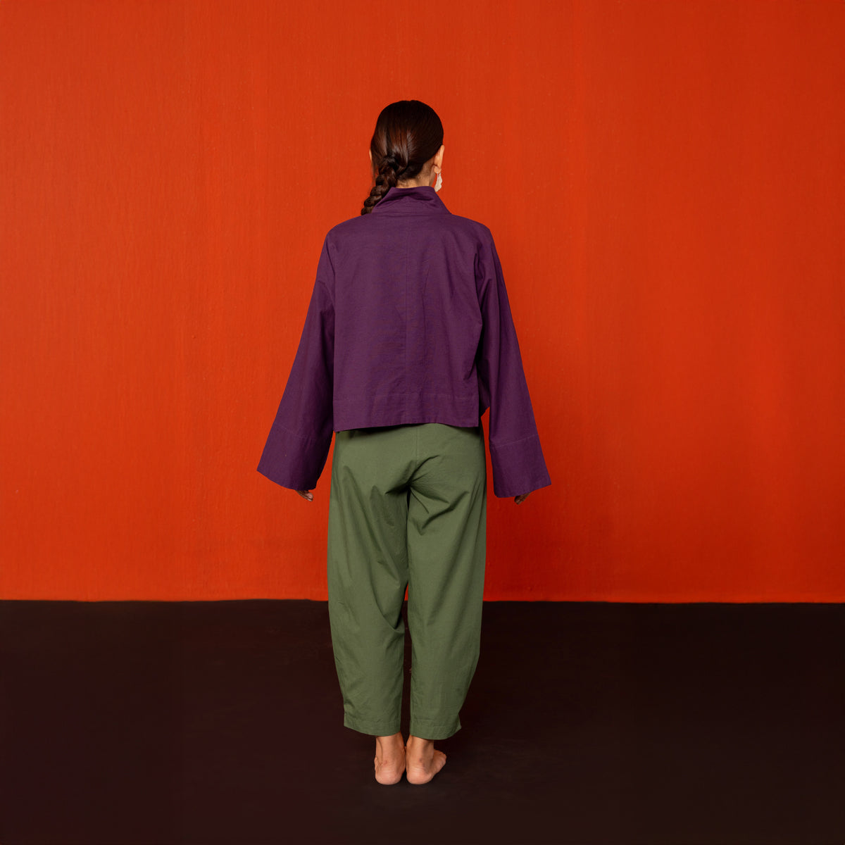 Aubergine/Sage Reywa Tibetan Wrap Top
