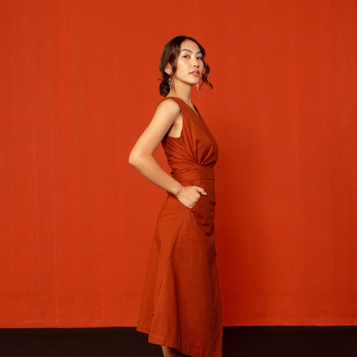 Brick Red Tara Wrap Dress