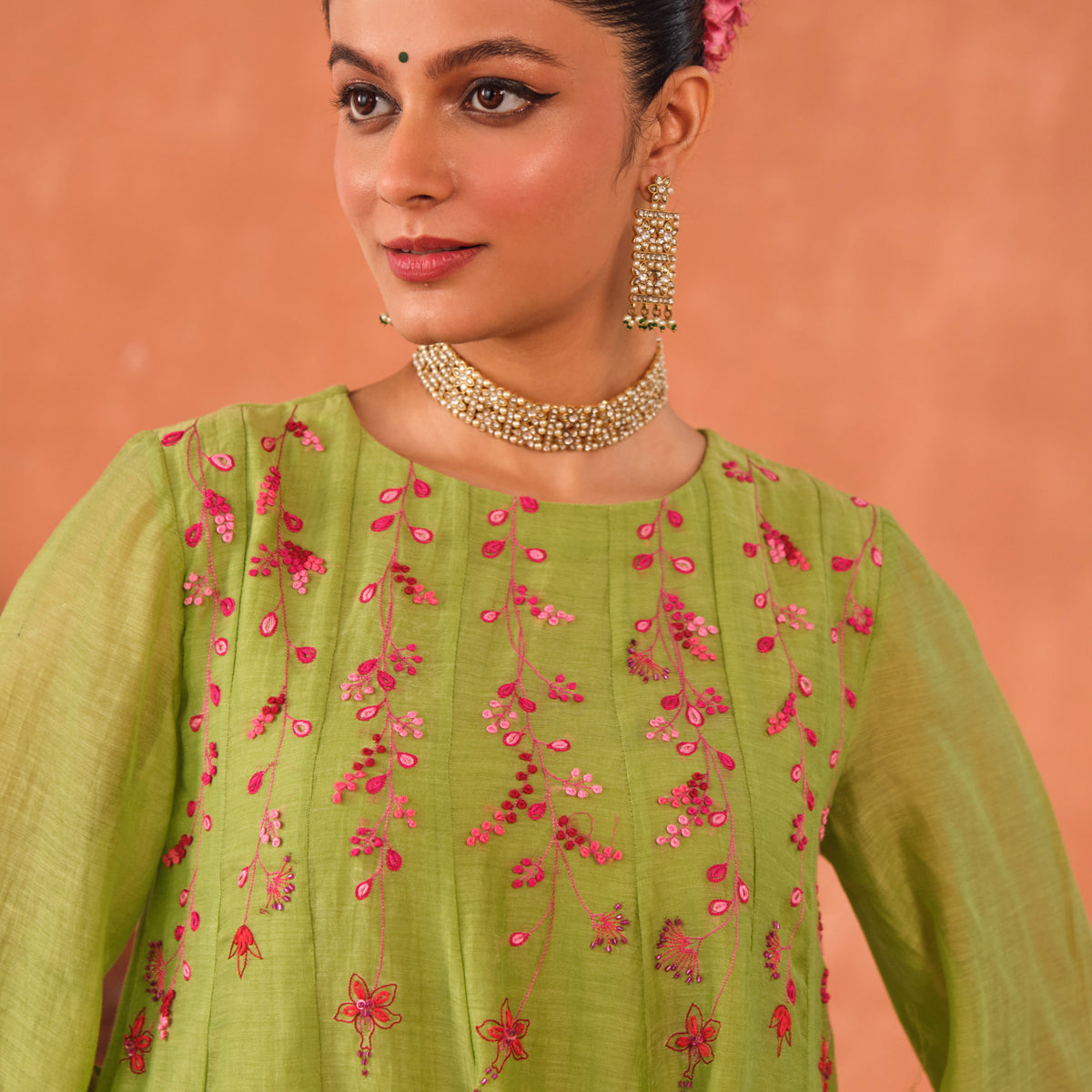 Vrinda Chanderi Kurta Set