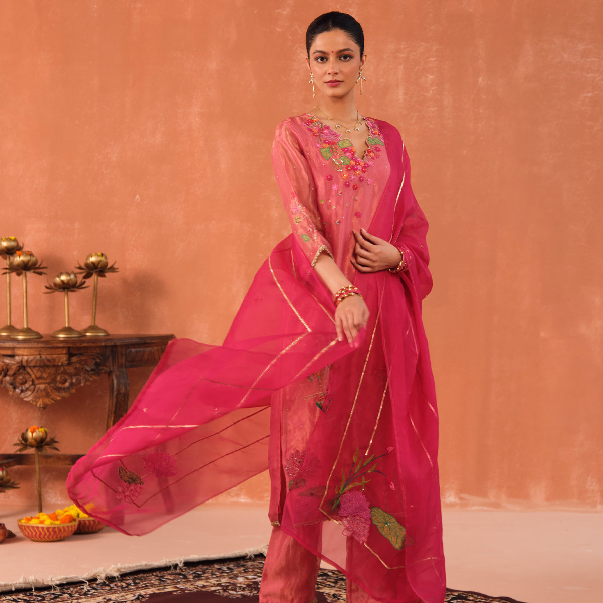 Varnika Silk Tissue Kurta Set