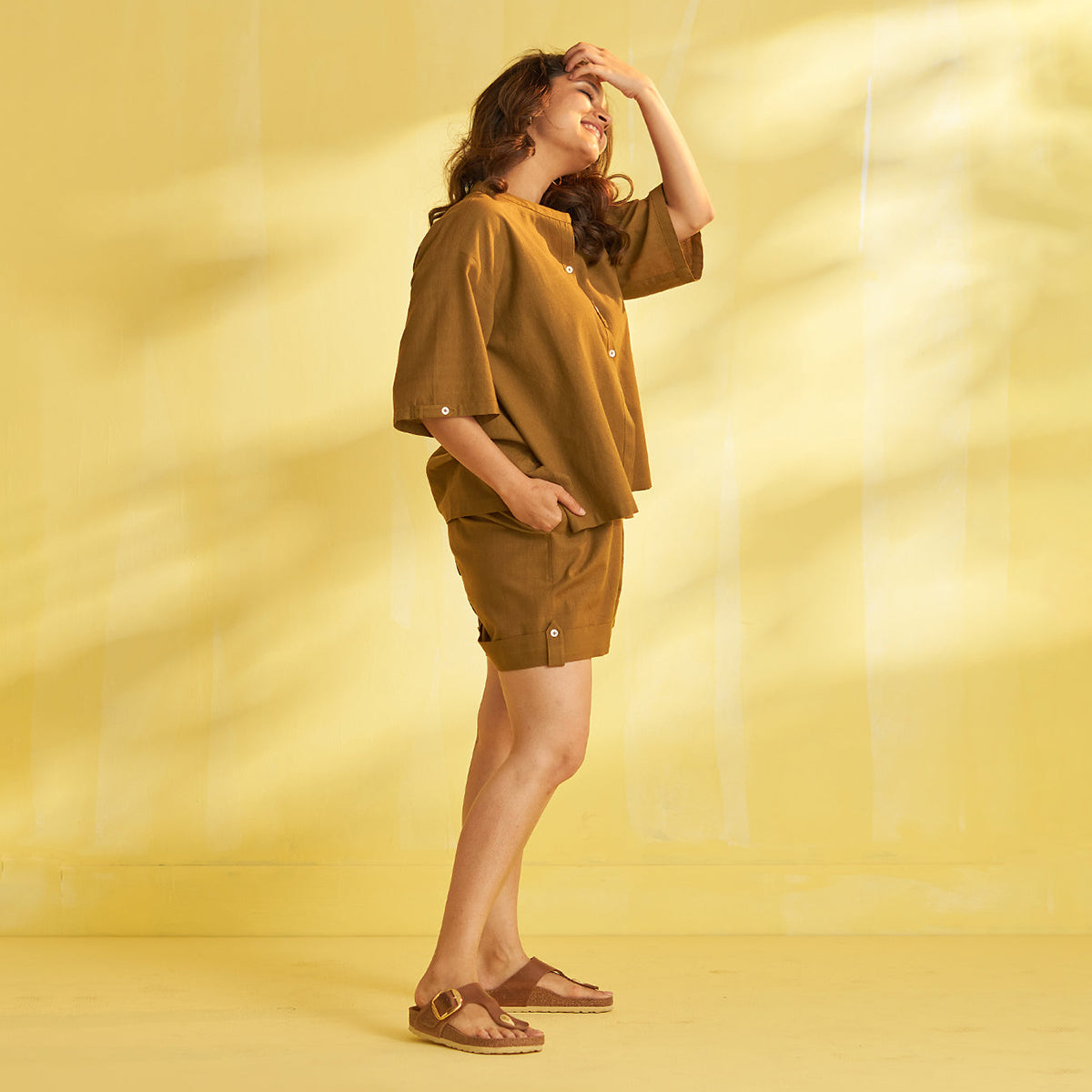 Pure HAndwoven Cotton Shirt & Shorts Set