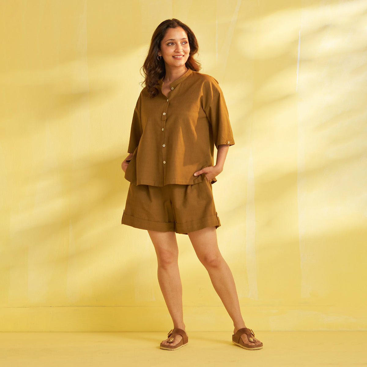 Pure HAndwoven Cotton Shirt & Shorts Set