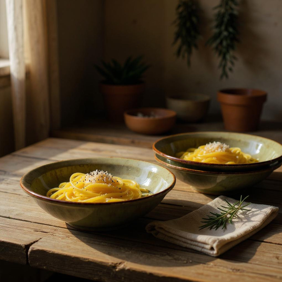 Olive Breeze Noodle Plate (Set of 2)