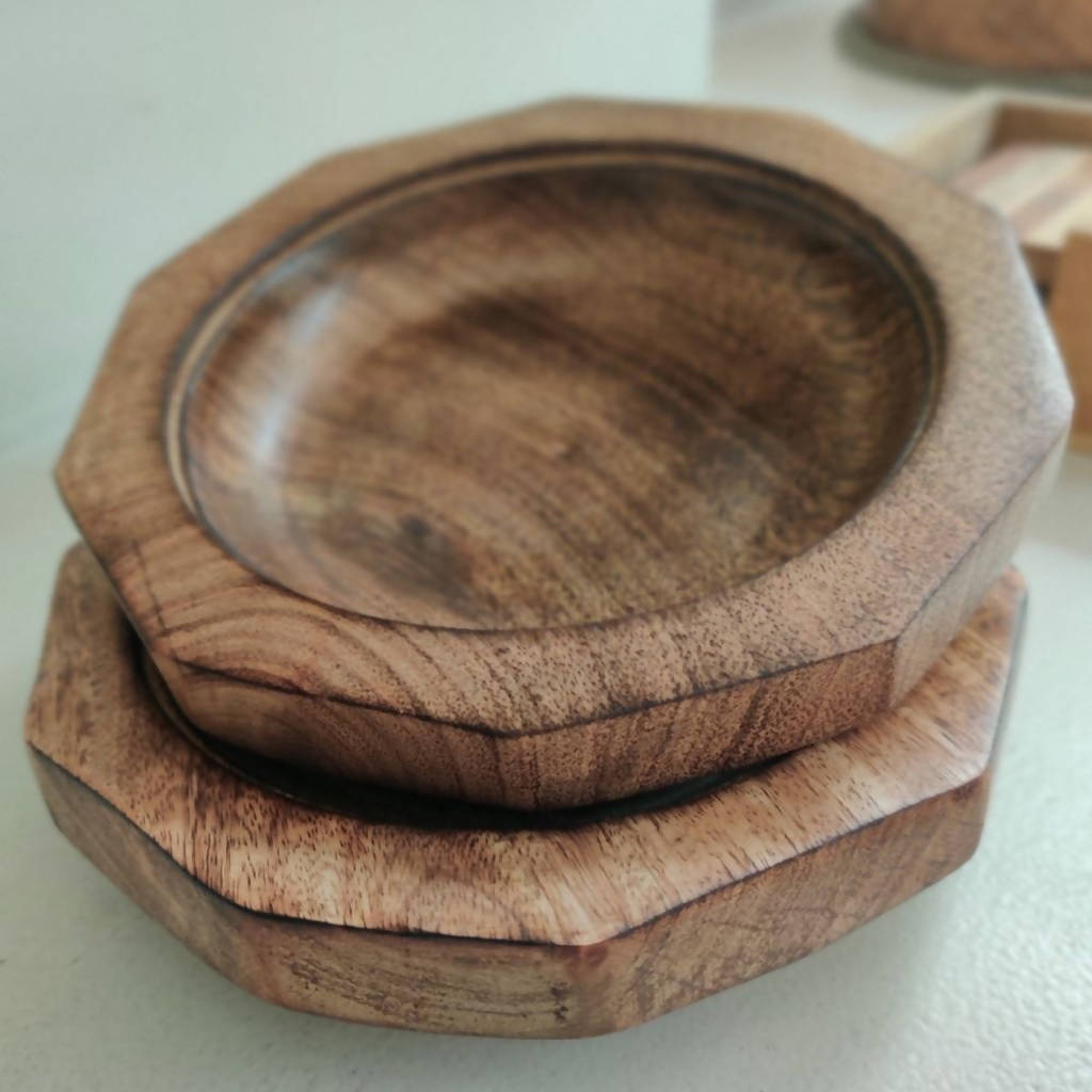 Multi Purpose Wooden Bowl, Set of 2