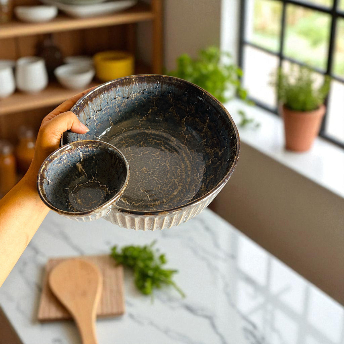 Pebble Ridge Chip and Dip Bowl