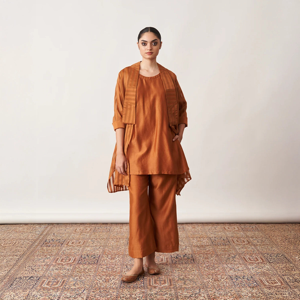 The Bronze Silk Chanderi Ensemble