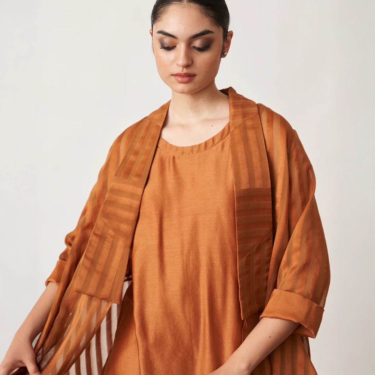 The Bronze Silk Chanderi Ensemble